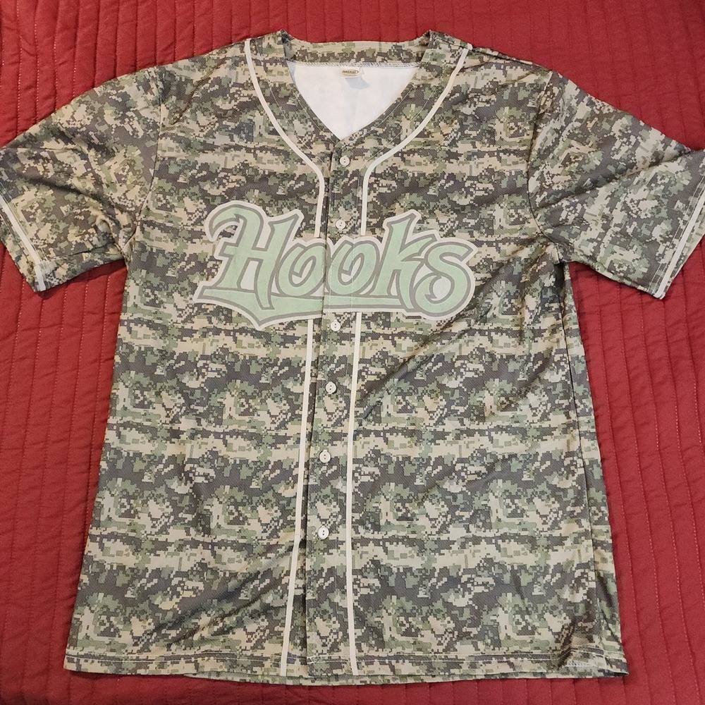 F10 Corpus Christi Hooks Baseball Jersey XL Digital Camo Citgo MiLB